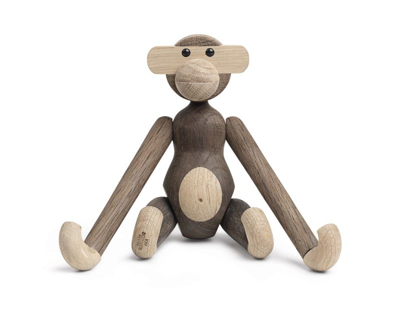 Monkey small wooden figure smoked oak Kay Bojesen